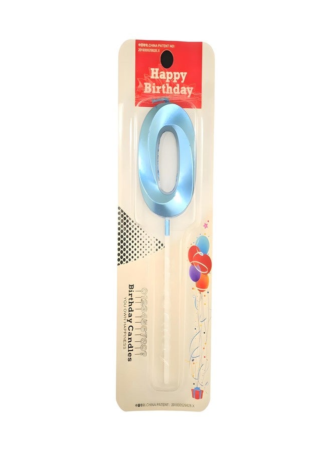 Juzfun شموع عيد ميلاد جوزفن على شكل الرقم 0، زينة كعكة، زينة لحفلات الزفاف والذكرى السنوية، لون أزرق معدني، المقاس: العرض 5 × الارتفاع 7 سم - Image 4